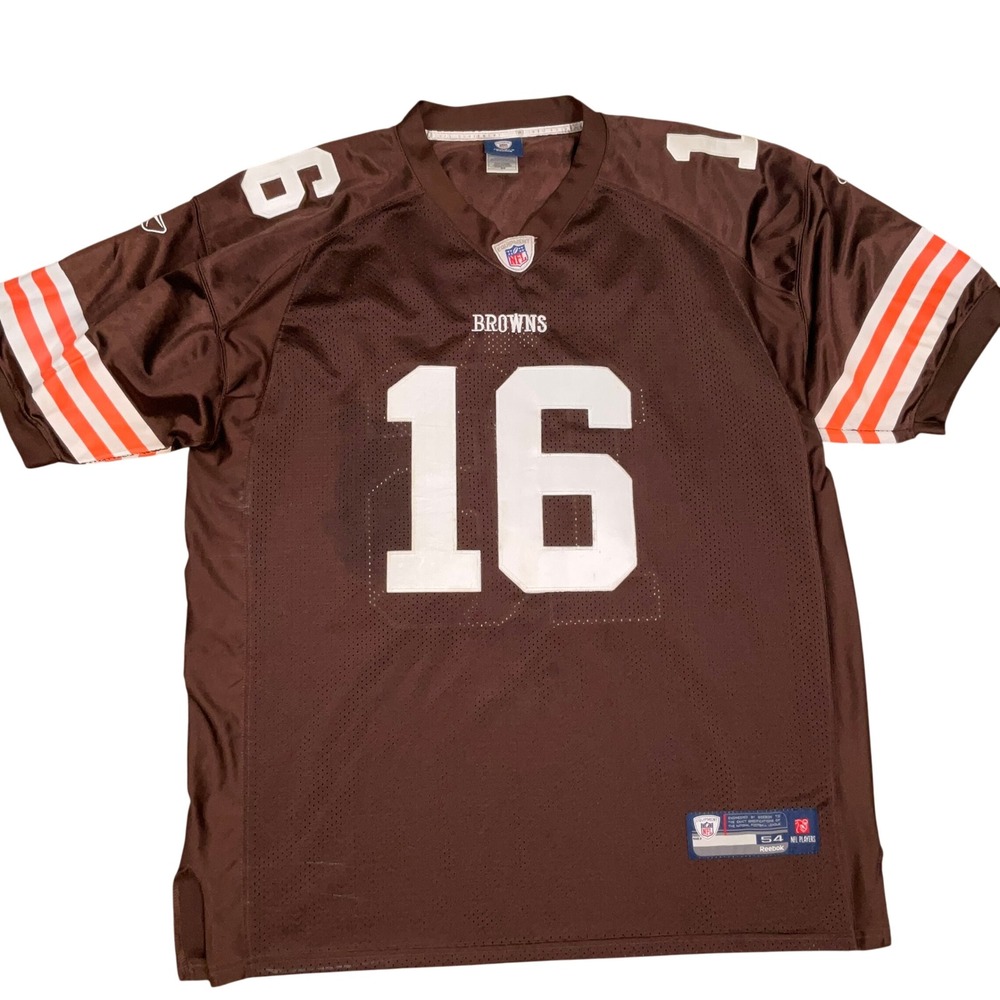 Reebok NFL Jersey Mens 54 Brown 2XL Stitched Josh Cribbs 16 Cleveland Browns